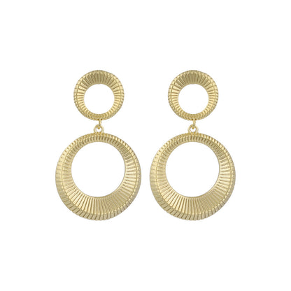 ピアス ニッケルフリー sable gold メタル ダブル サークル ライン スタッドピアス