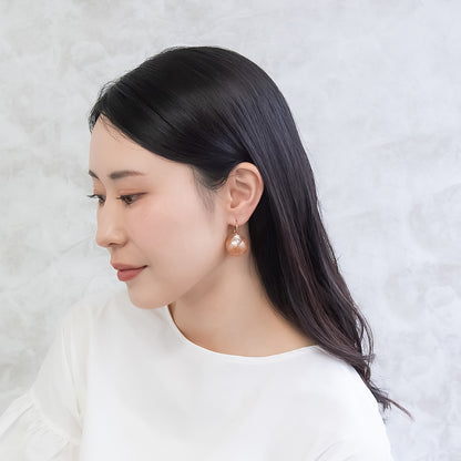 ピアス ニッケルフリー メタル シェル フープピアス
