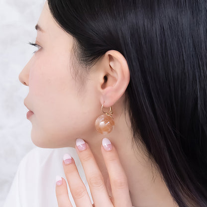 ピアス ニッケルフリー メタル シェル フープピアス