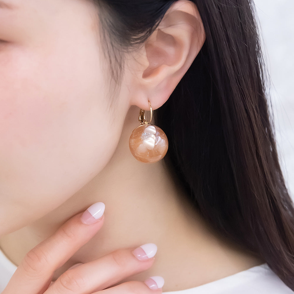 ピアス ニッケルフリー メタル シェル フープピアス