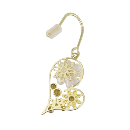 ピアス ニッケルフリー フラワー ハート パール ストーン フックピアス