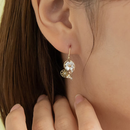 ピアス ニッケルフリー フラワー ハート パール ストーン フックピアス