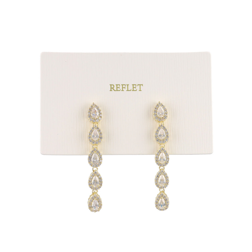 REFLET ニッケルフリー メタル パヴェ キュービックジルコニア スタッドピアス