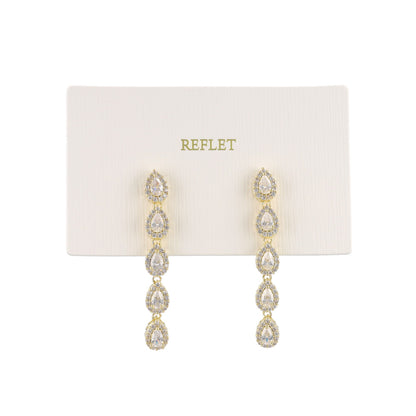 REFLET ニッケルフリー メタル パヴェ キュービックジルコニア スタッドピアス