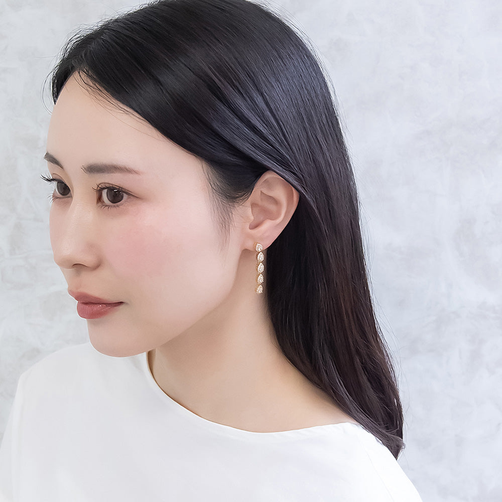 REFLET ニッケルフリー メタル パヴェ キュービックジルコニア スタッドピアス