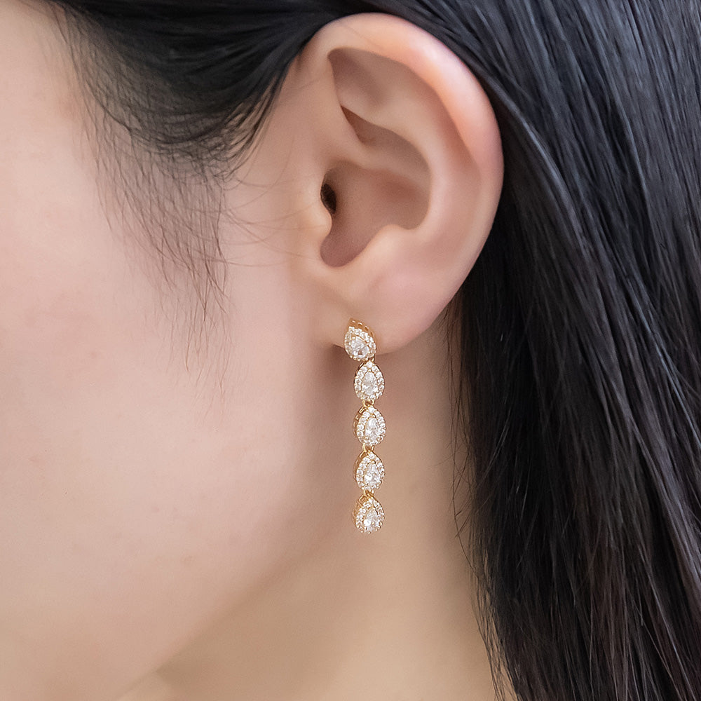 REFLET ニッケルフリー メタル パヴェ キュービックジルコニア スタッドピアス