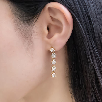 REFLET ニッケルフリー メタル パヴェ キュービックジルコニア スタッドピアス