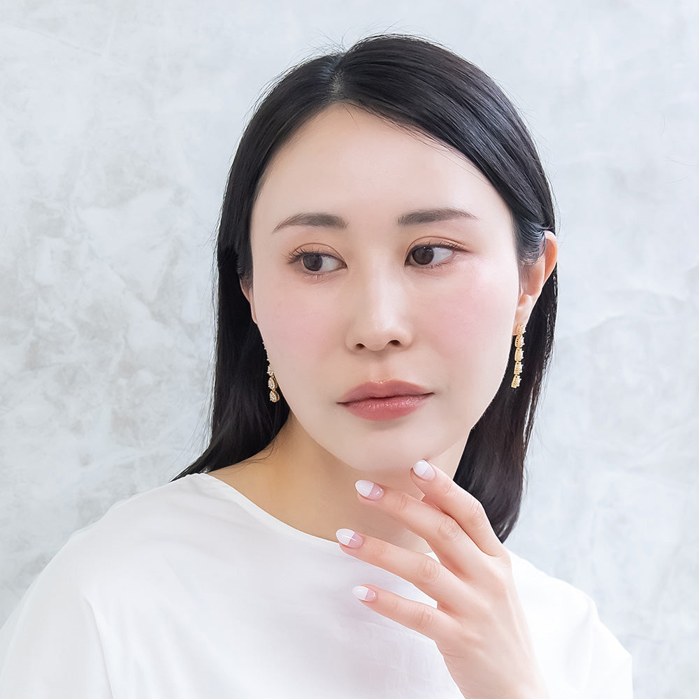 REFLET ニッケルフリー メタル パヴェ キュービックジルコニア スタッドピアス