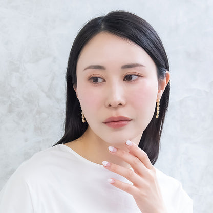 REFLET ニッケルフリー メタル パヴェ キュービックジルコニア スタッドピアス