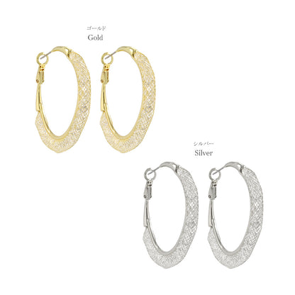 ピアス ニッケルフリー メタル ストーン チタンポスト フープピアス