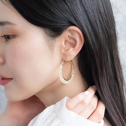 ピアス ニッケルフリー メタル ストーン チタンポスト フープピアス