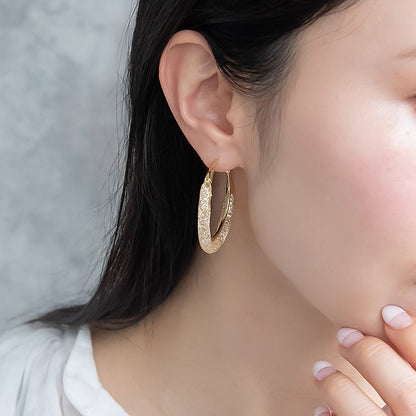 ピアス ニッケルフリー メタル ストーン チタンポスト フープピアス