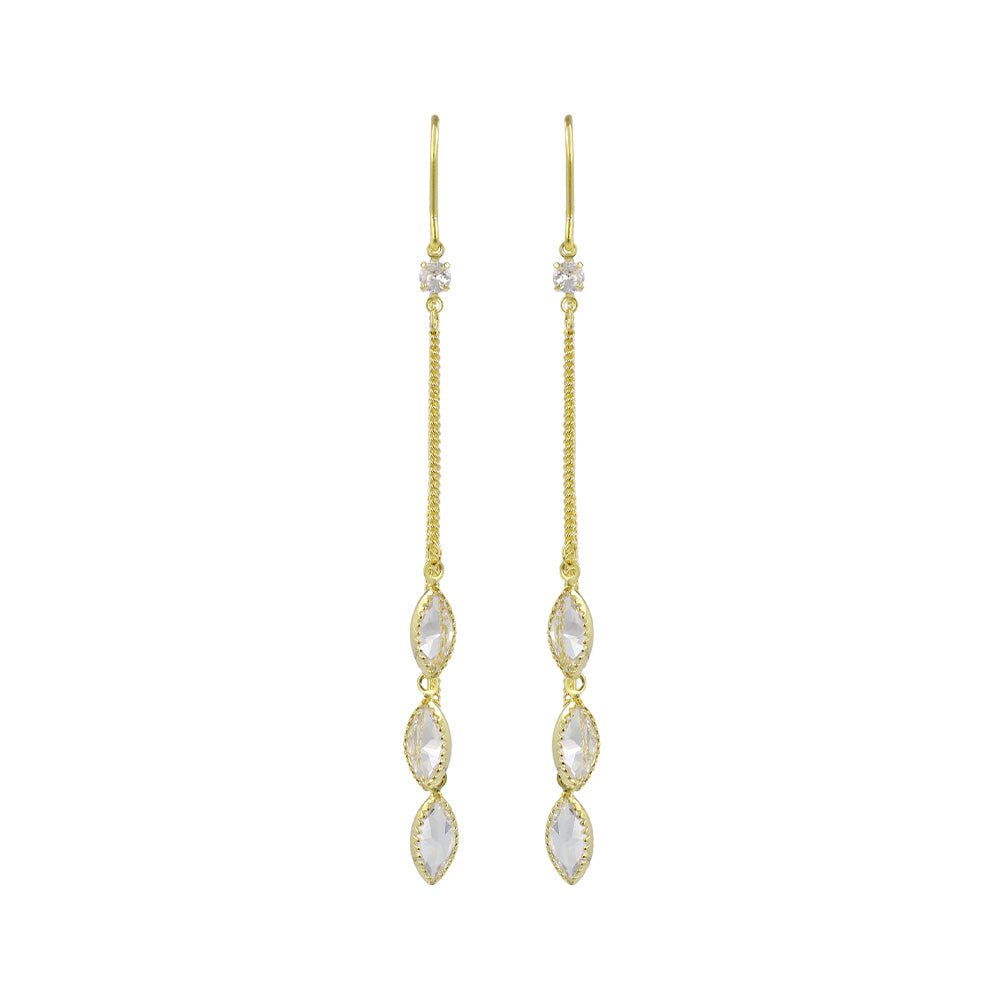 ピアス　No.4443 ピアス REFLET ニッケルフリー キュービックジルコニア トリプル