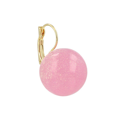 ピアス ニッケルフリー メタル クリア ボール ラメ 封入 キャッチレス フックピアス