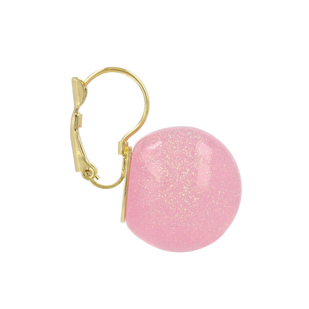 ピアス ニッケルフリー メタル クリア ボール ラメ 封入 キャッチレス フックピアス
