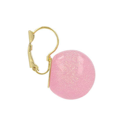 ピアス ニッケルフリー メタル クリア ボール ラメ 封入 キャッチレス フックピアス