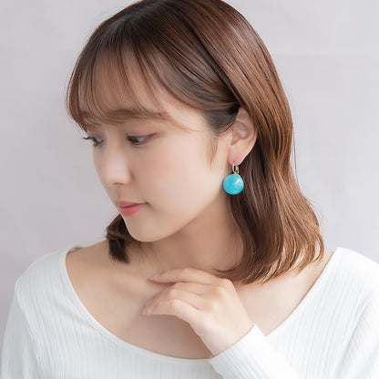 ピアス ニッケルフリー メタル クリア ボール ラメ 封入 キャッチレス フックピアス