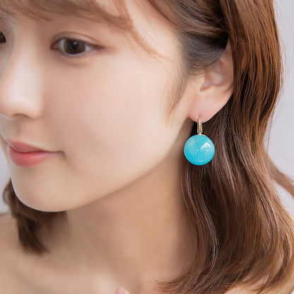 ピアス ニッケルフリー メタル クリア ボール ラメ 封入 キャッチレス フックピアス
