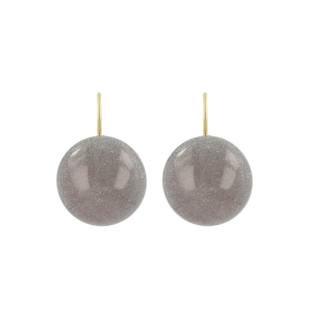 ピアス ニッケルフリー メタル クリア ボール ラメ 封入 キャッチレス フックピアス