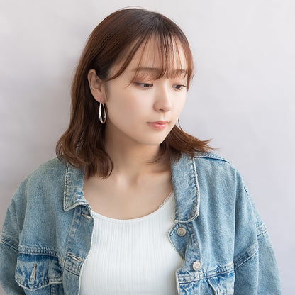 neige. メタル サイド ドロップ チタンポスト フープピアス