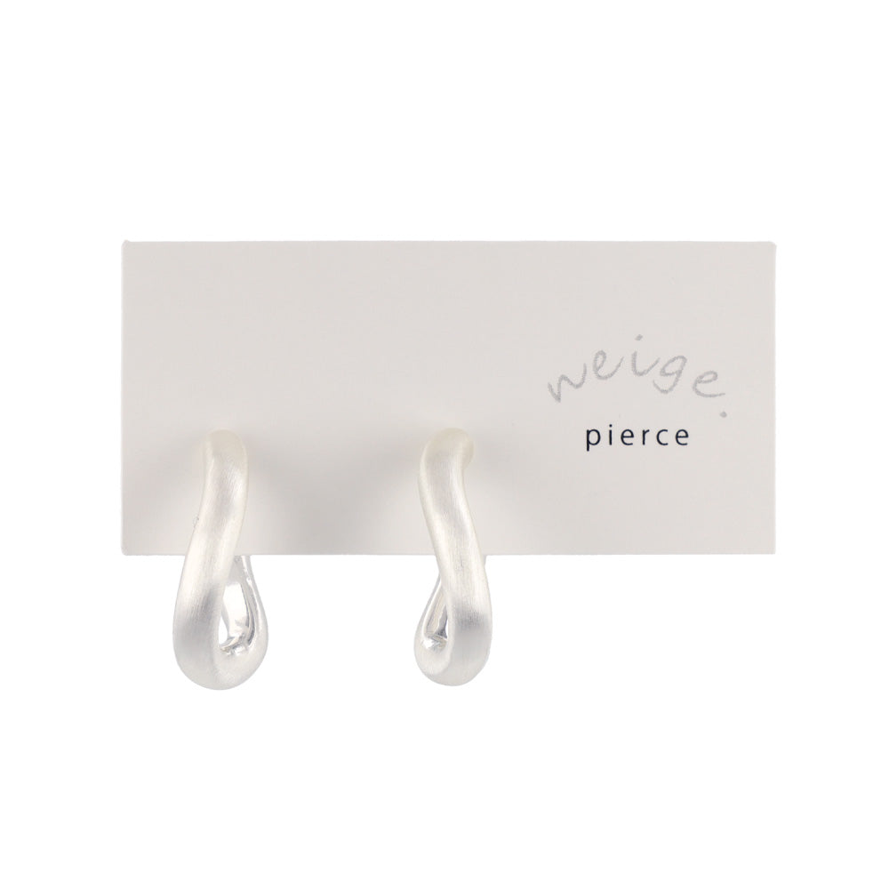neige. メタル ウエーブ ライン サイド J チタンポスト スタッドピアス