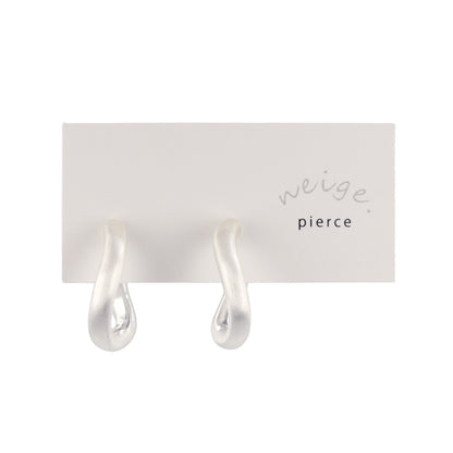 neige. メタル ウエーブ ライン サイド J チタンポスト スタッドピアス