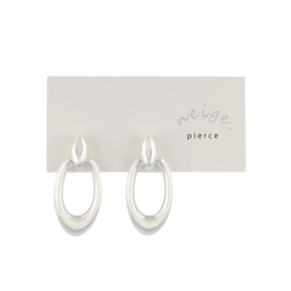 neige. メタル アーモンド オーバル リング チタンポスト スタッドピアス