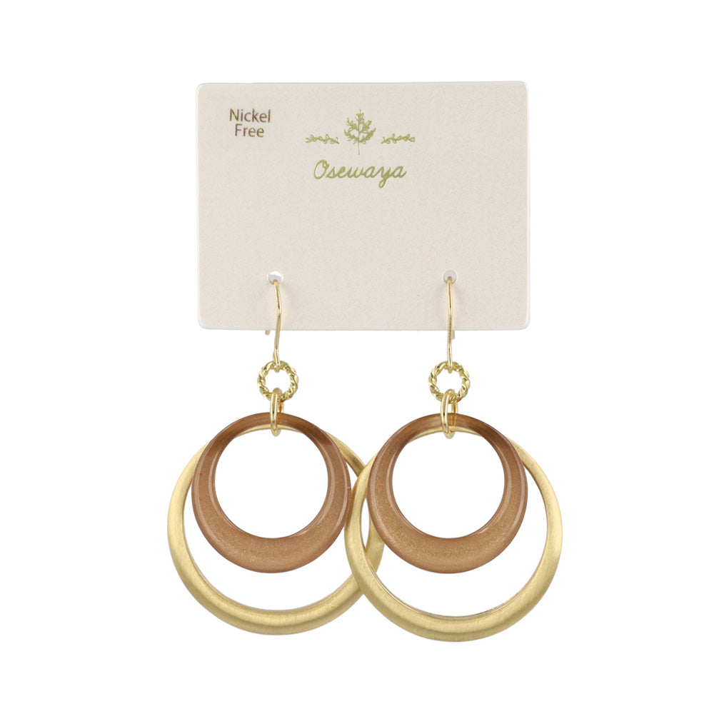 ピアス ニッケルフリー メタル カラー 2連 サークル フックピアス