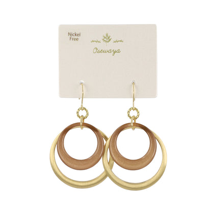 ピアス ニッケルフリー メタル カラー 2連 サークル フックピアス