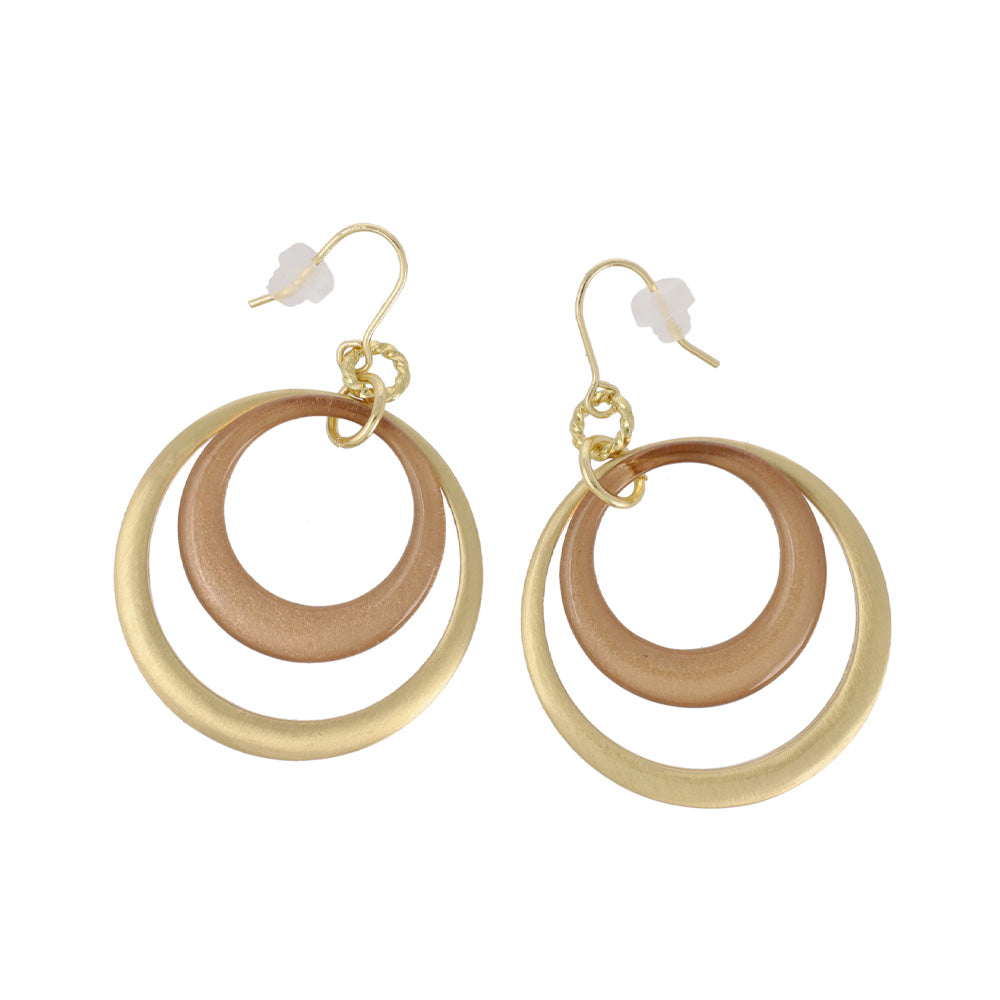 ピアス ニッケルフリー メタル カラー 2連 サークル フックピアス