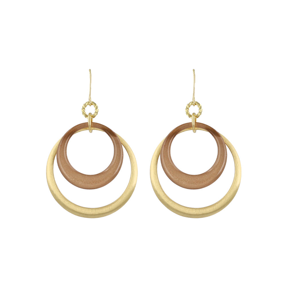 ピアス ニッケルフリー メタル カラー 2連 サークル フックピアス