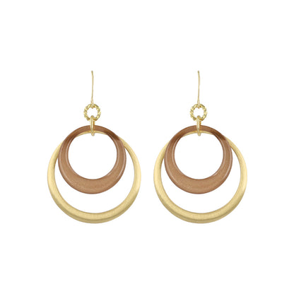 ピアス ニッケルフリー メタル カラー 2連 サークル フックピアス