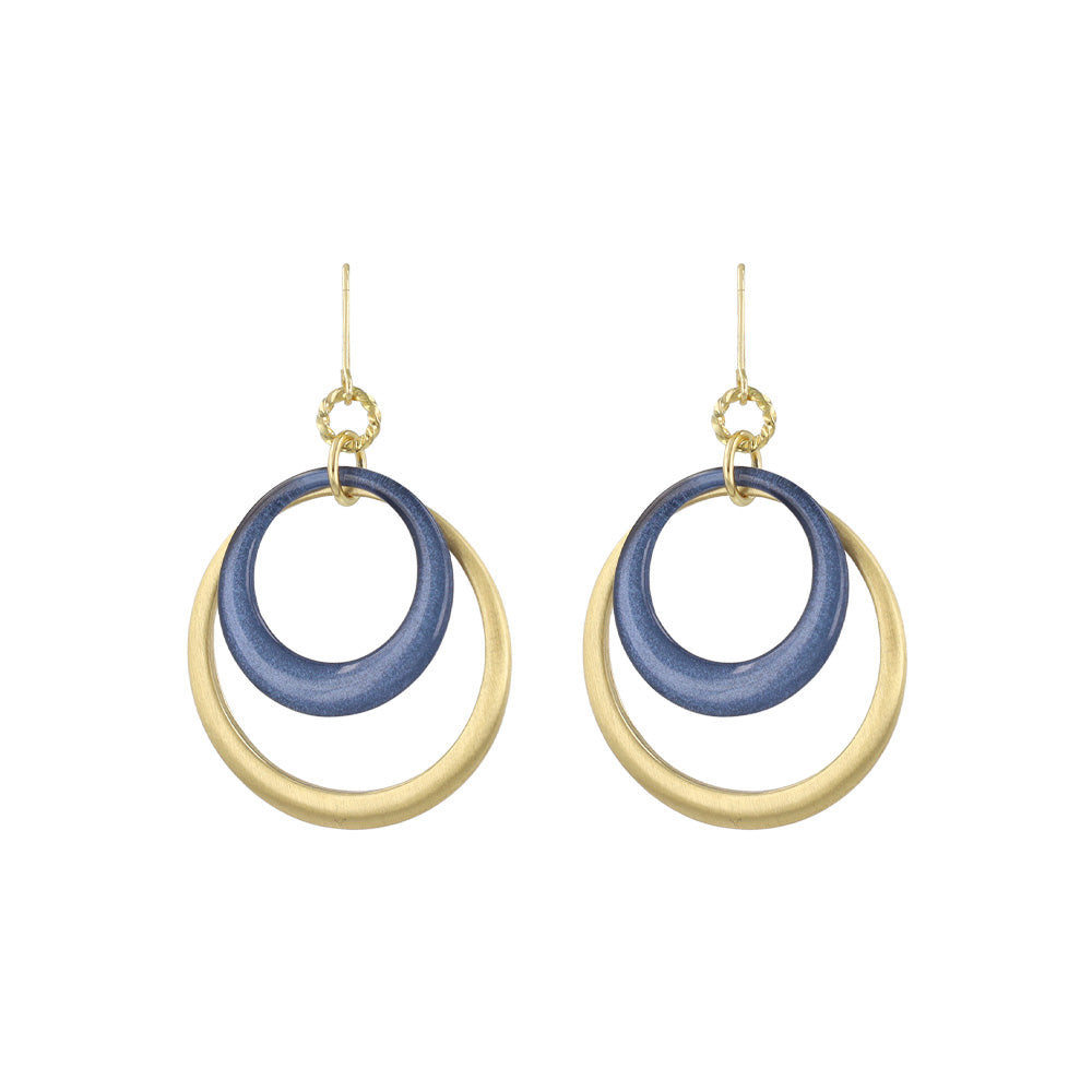 ピアス ニッケルフリー メタル カラー 2連 サークル フックピアス