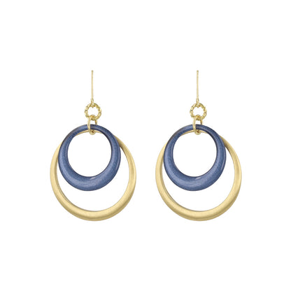 ピアス ニッケルフリー メタル カラー 2連 サークル フックピアス