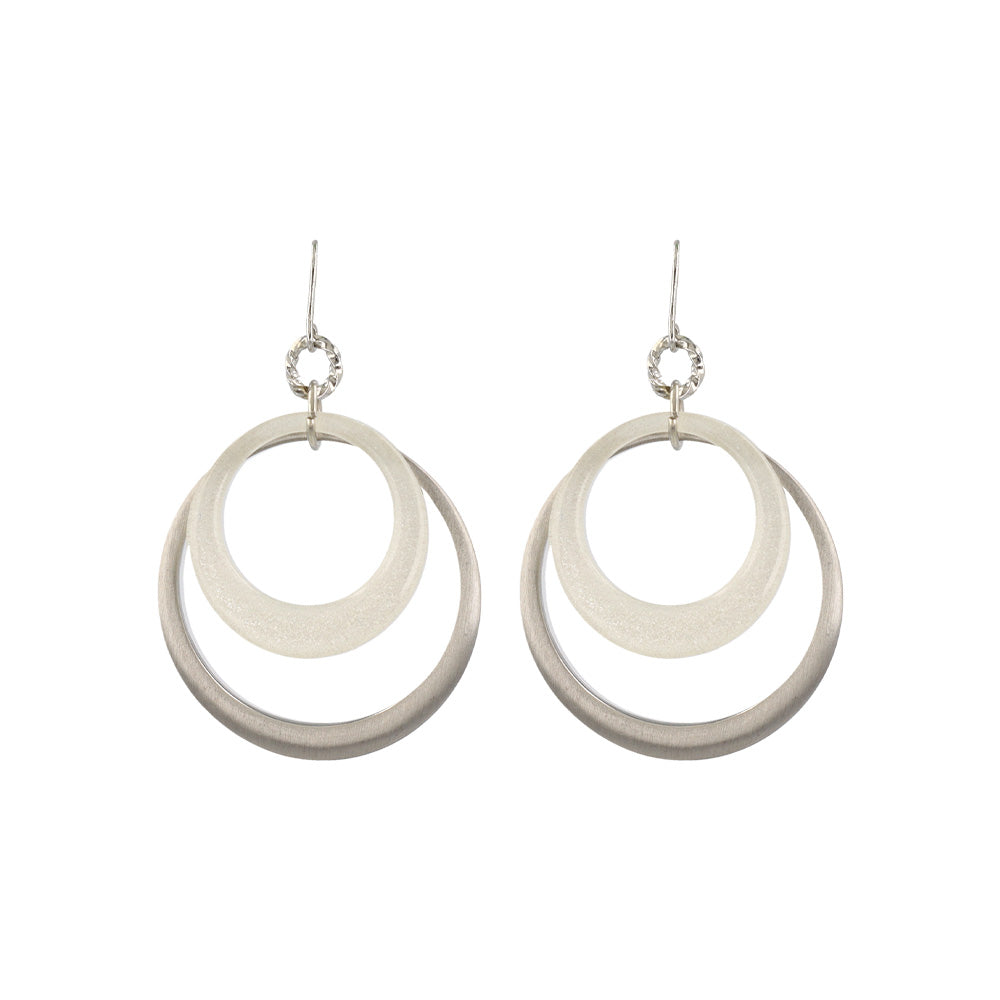 ピアス ニッケルフリー メタル カラー 2連 サークル フックピアス