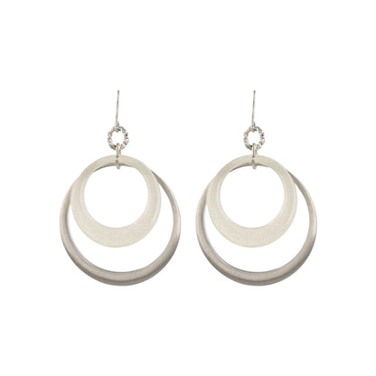 ピアス ニッケルフリー メタル カラー 2連 サークル フックピアス