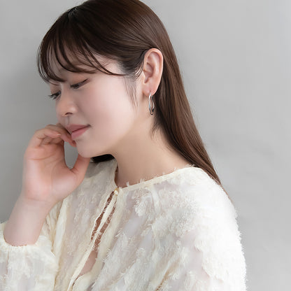 ピアス ニッケルフリー メタル ツイスト フープピアス