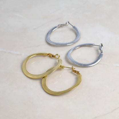 ピアス ニッケルフリー メタル カーブ フープピアス