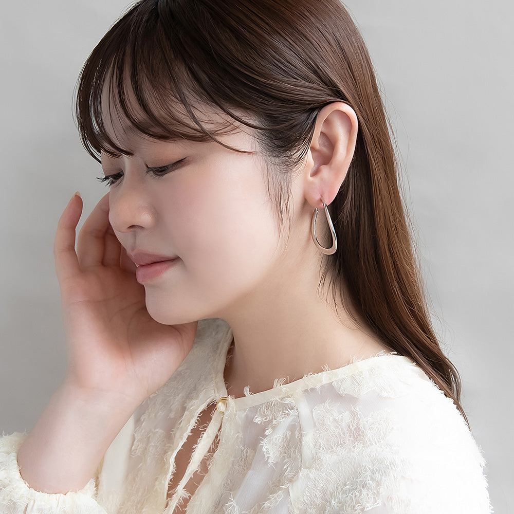 ピアス ニッケルフリー メタル カーブ フープピアス