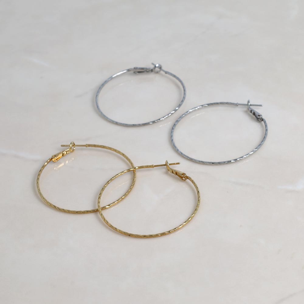 ピアス ニッケルフリー メタル フープピアス