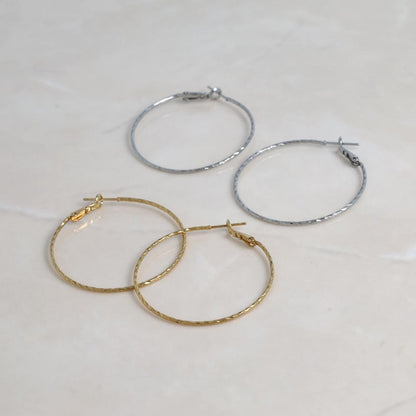 ピアス ニッケルフリー メタル フープピアス