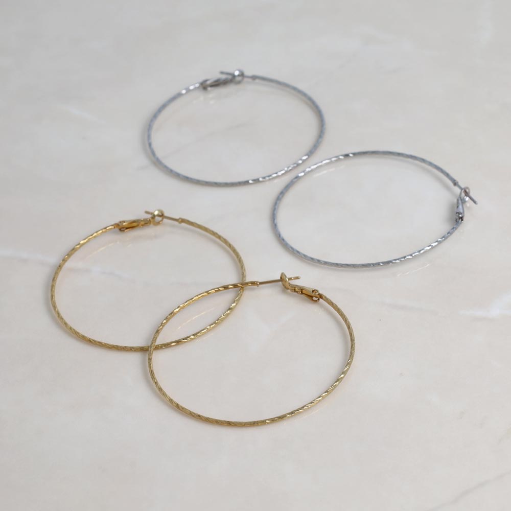 ピアス ニッケルフリー メタル フープピアス