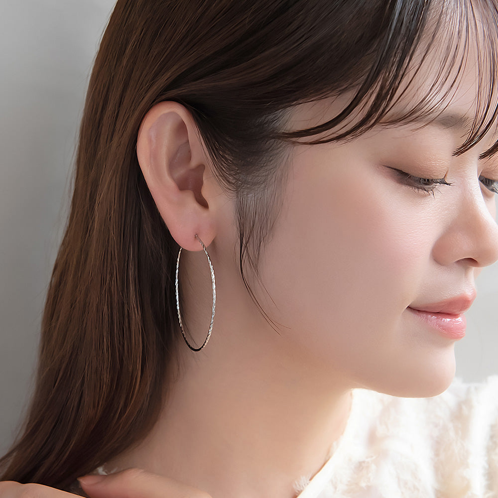 ピアス ニッケルフリー メタル フープピアス