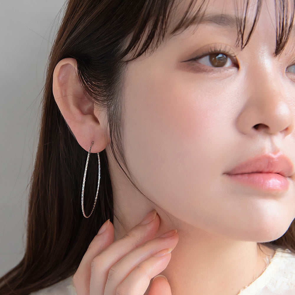 ピアス ニッケルフリー メタル フープピアス