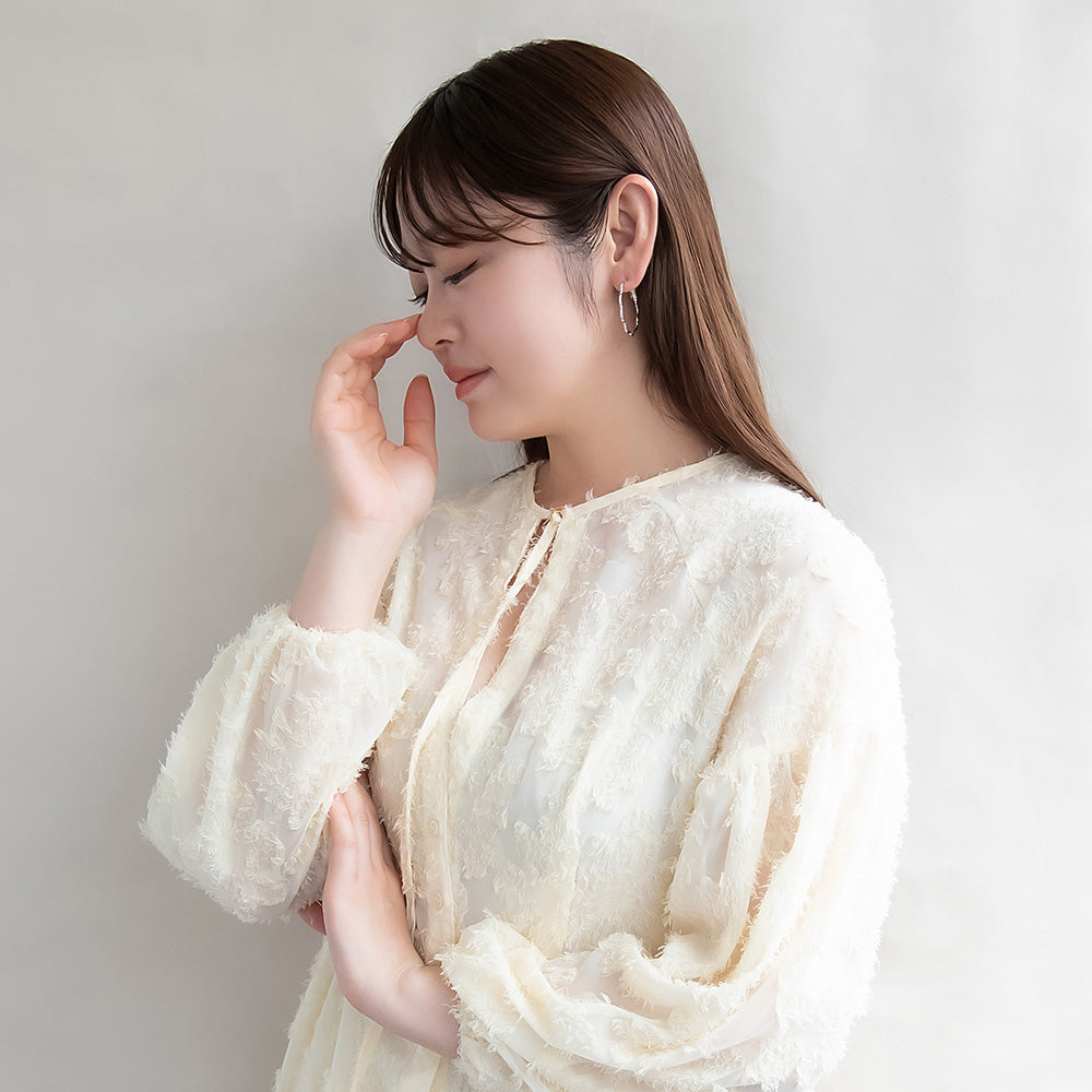 ピアス ニッケルフリー メタル ウエーブ フープピアス