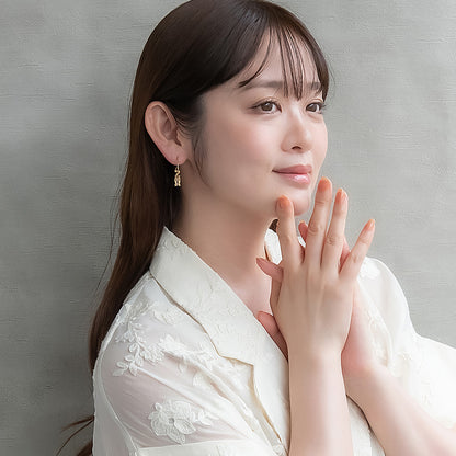 ピアス ニッケルフリー メタル プレート アニマル ネコ フープピアス