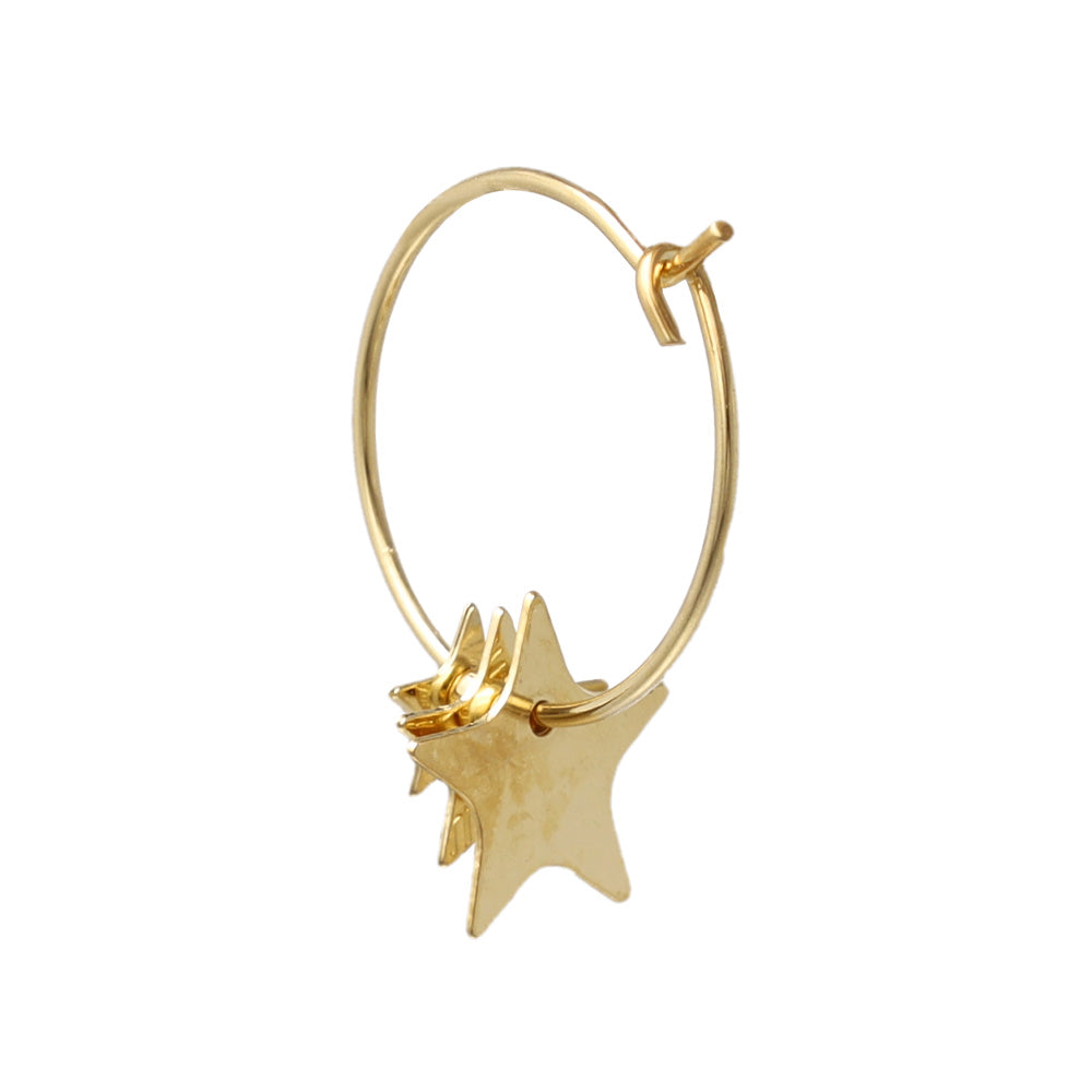 ピアス ニッケルフリー メタル プレート 星 フープピアス