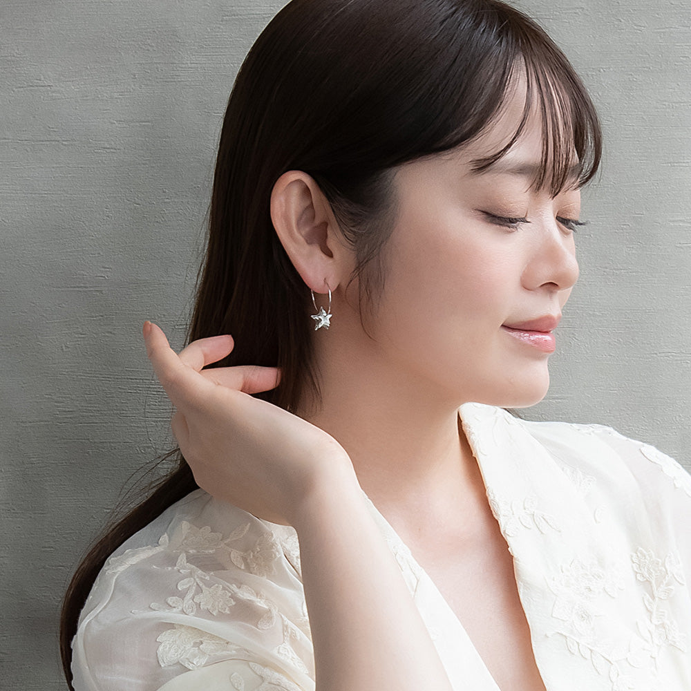 ピアス ニッケルフリー メタル プレート 星 フープピアス – OSEWAYA