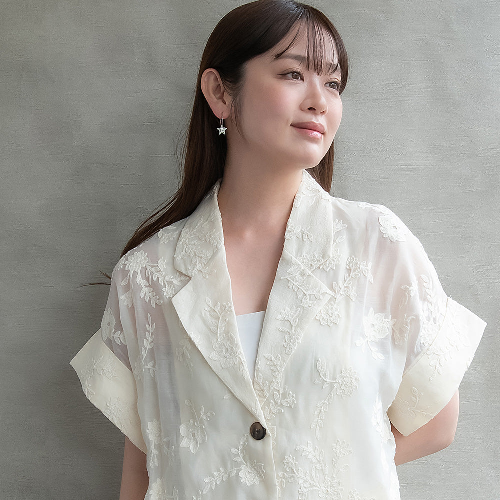 ピアス ニッケルフリー メタル プレート 星 フープピアス