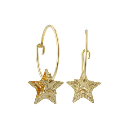 ピアス ニッケルフリー メタル プレート 星 フープピアス